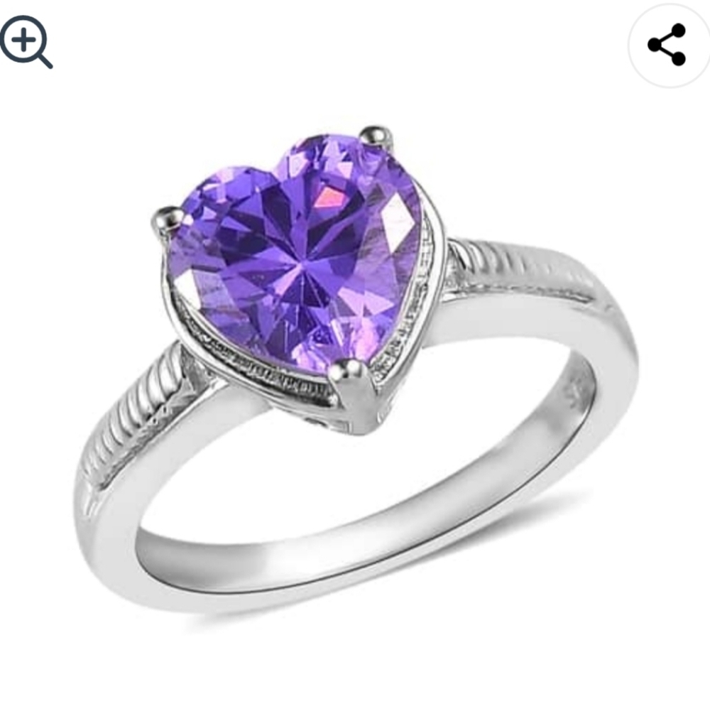 🆕️💍 KARIS SIMULATED BLUE DIAMOND SOLITARE HEART RING 💍